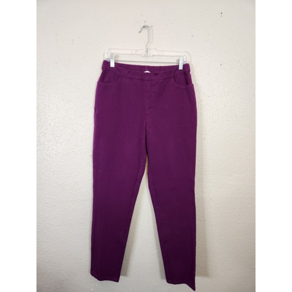 Isaac Mizrahi LIVE! Pull‎ On Pants Comfort Stretch Purple Straight LegSize 10